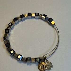 Alex and Ani Silver and Gold Cube Bracelet